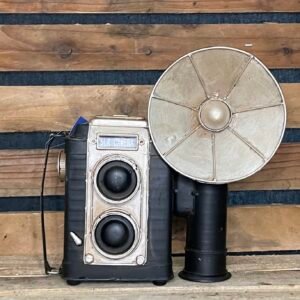 Appareil photo décoration métal ancien