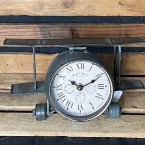 Horloge à poser avion déco métal