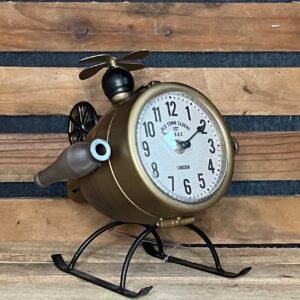 Horloge à poser déco métal hélicoptère
