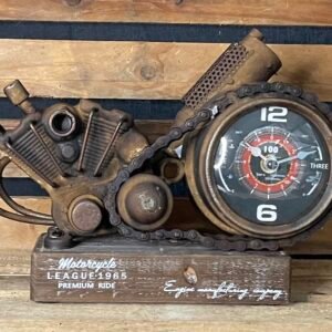 Horloge à poser moteur moto déco métal