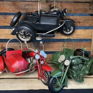 Moto side-car ancien déco métal