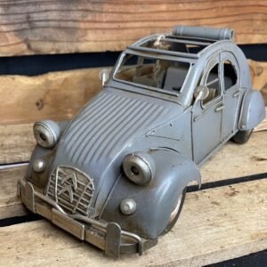 Citroën 2cv grise découvrable vintage déco métal