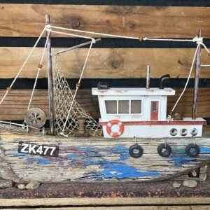 Bateau vieilli sur socle led GM déco marine vintage