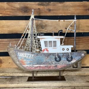 Bateau vieilli sur socle led PM déco marine vintage