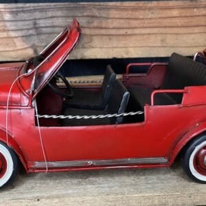 Fiat 500 plage cabriolet bagages métal déco vintage