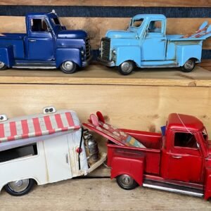 Pick-up US avec caravane métal déco vintage
