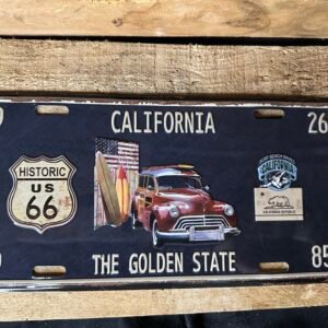 Plaque déco relief métal US Historic road 66