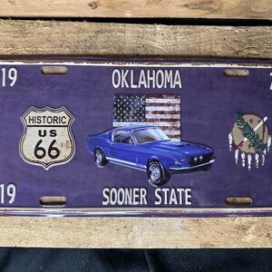 Plaque déco relief métal US Historic road 66 Oklahoma