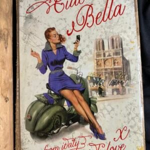 Plaque métal déco Ciao Bella Vespa