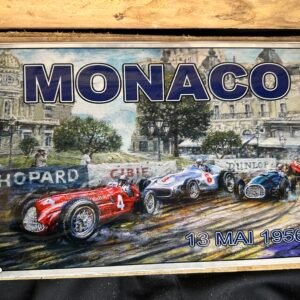 Plaque métal déco course Monaco 1956