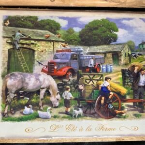 Plaque métal déco ferme été