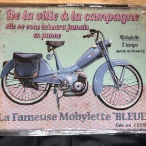 Plaque métal déco Motobécane bleue 1959