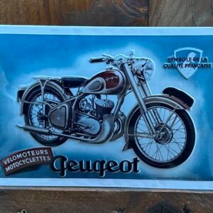 Plaque métal déco bombée relief Motocyclette Peugeot