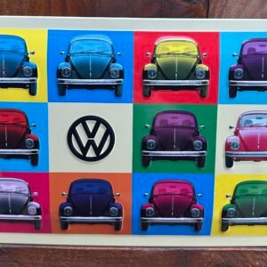 Plaque métal déco bombée relief coccinelle warhol