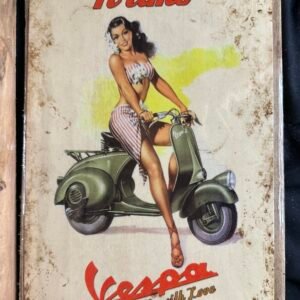 Plaque métal déco Ti Amo Vespa