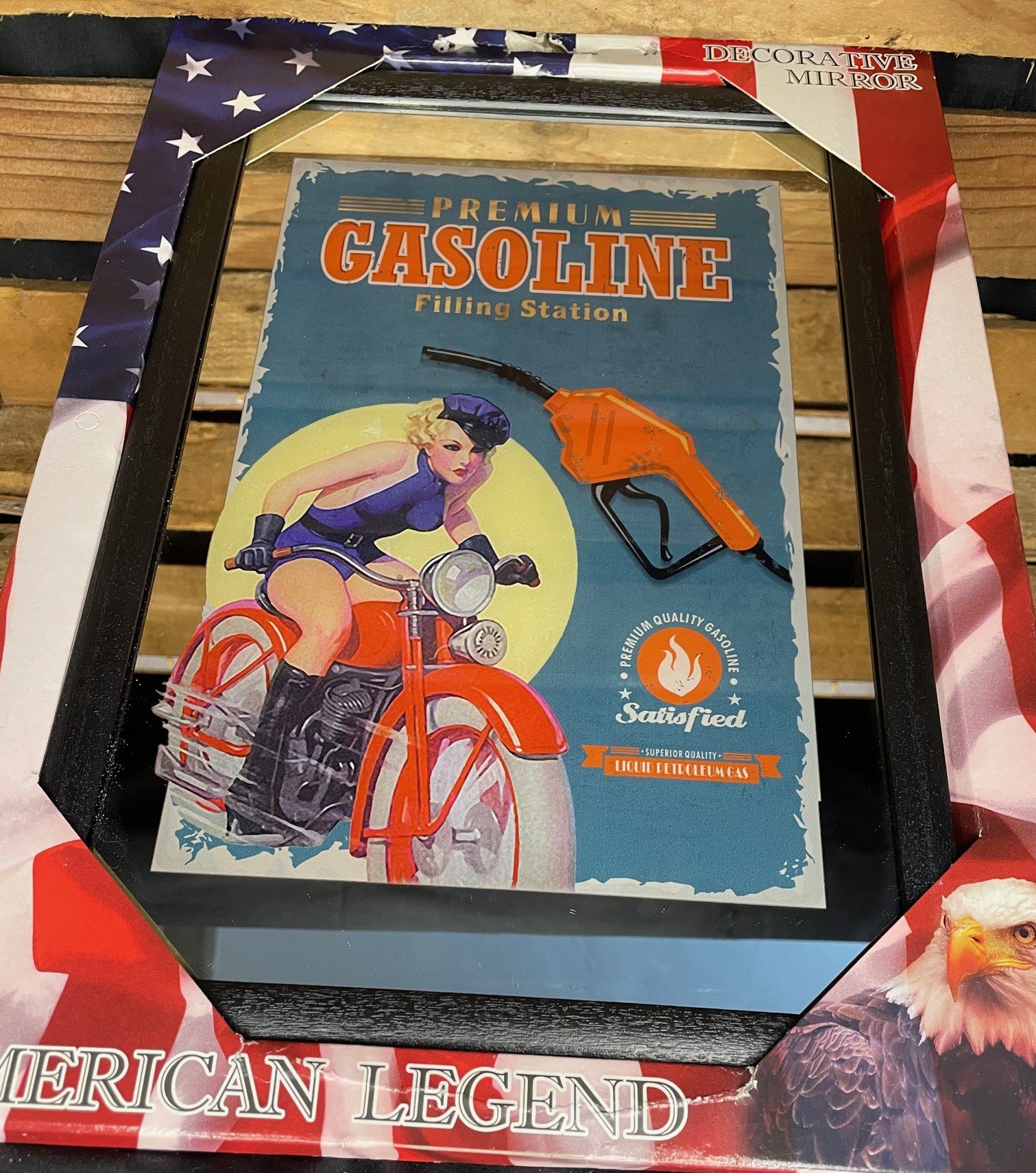 Miroir déco pub gazoline