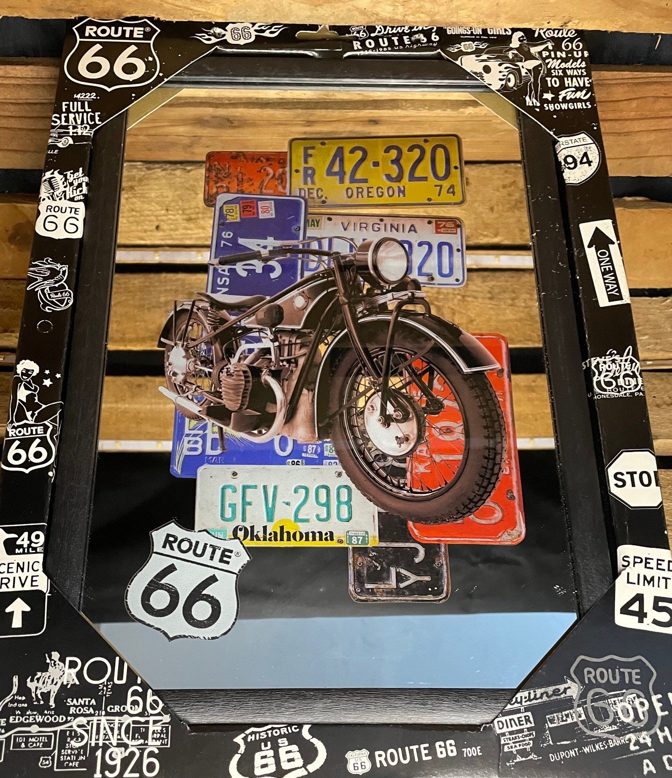 Miroir déco pub route 66