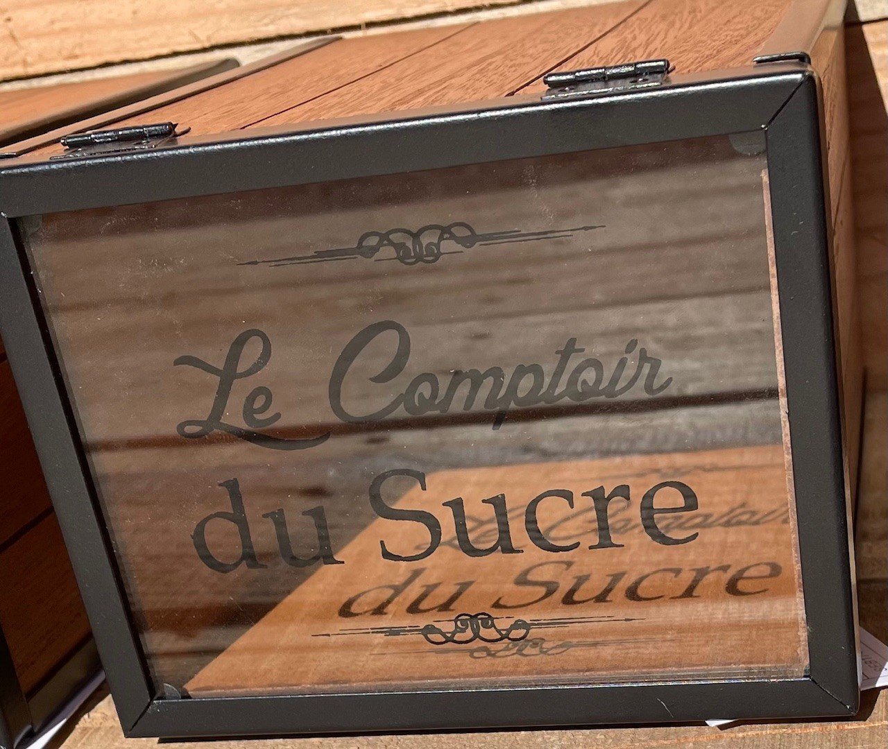 Set 3 boites en bois avec couvercle thé café sucre – Image 4