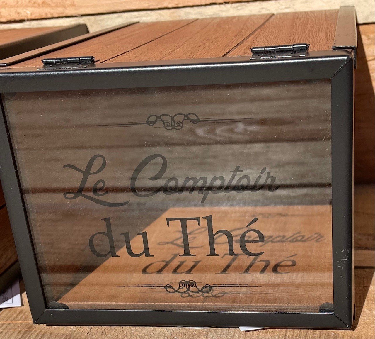 Set 3 boites en bois avec couvercle thé café sucre – Image 2