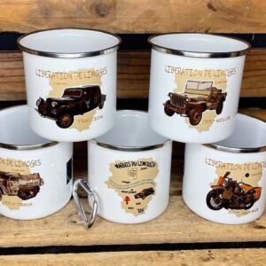Tasse acier émaillée mousqueton Libération de Limoges