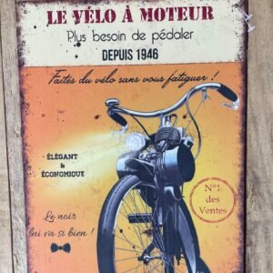 Plaque métal déco PM Vélo à moteur depuis 1946