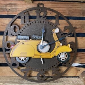 Horloge métal Vespa jaune