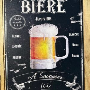 Plaque métal déco MM Bière