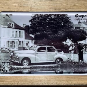 Plaque métal déco bombée PM Peugeot 203 Découvrable