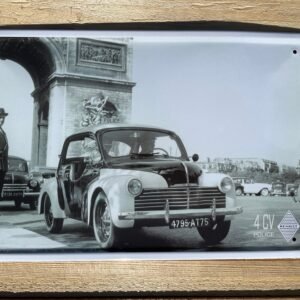 Plaque métal déco bombée Renault 4cv Police