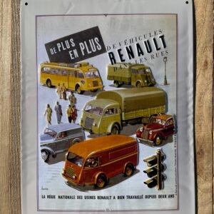 Plaque métal déco Bombée relief GM Véhicules Renault
