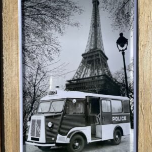 Plaque métal déco bombée PM Citroen HY Police