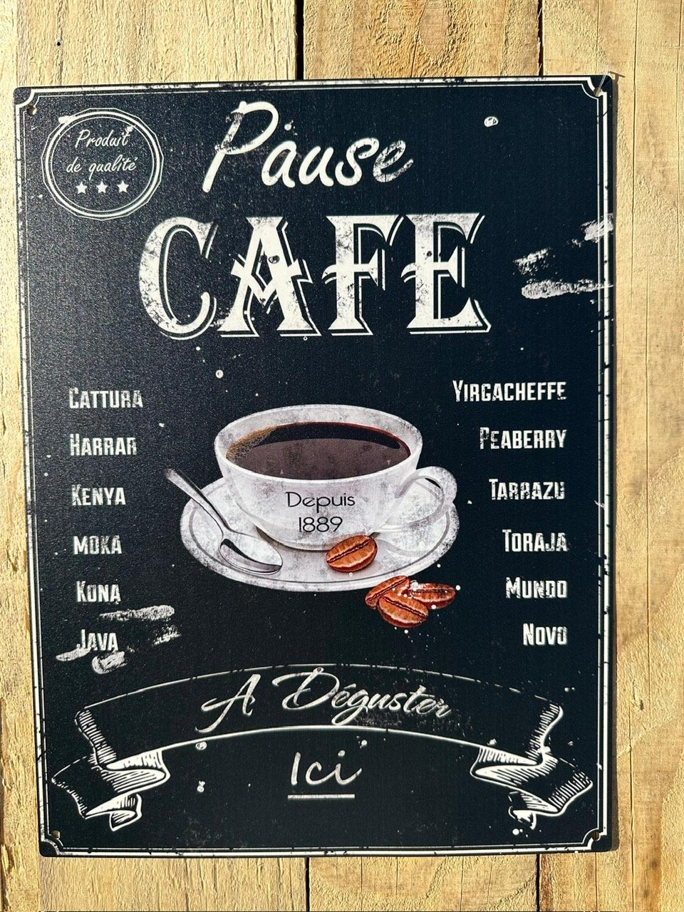 Plaque métal déco MM Pause café