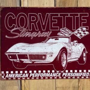 Plaque déco métal US GM Corvette Stingray