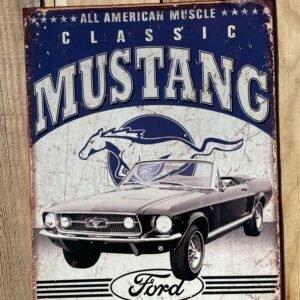 Plaque déco métal US GM Classic Mustang