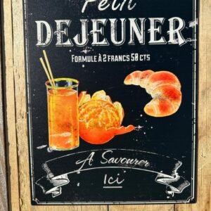 Plaque métal déco MM Petit déjeuner