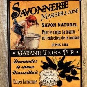 Plaque métal déco MM La savonnerie