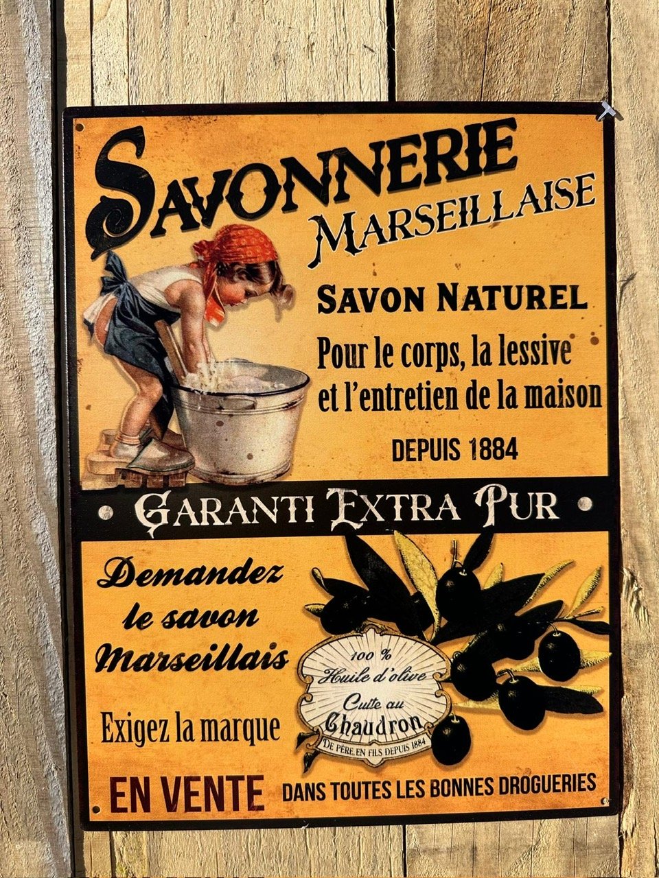 Plaque métal déco MM La savonnerie