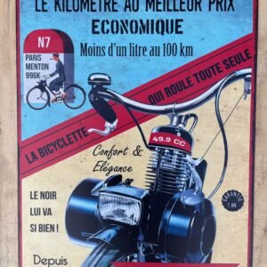 Plaque métal déco MM Vélo à moteur Borne N7