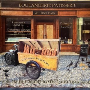 Plaque métal déco PM Triporteur boulangerie