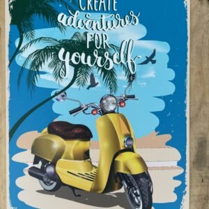 Plaque métal Déco MM Vespa aventures