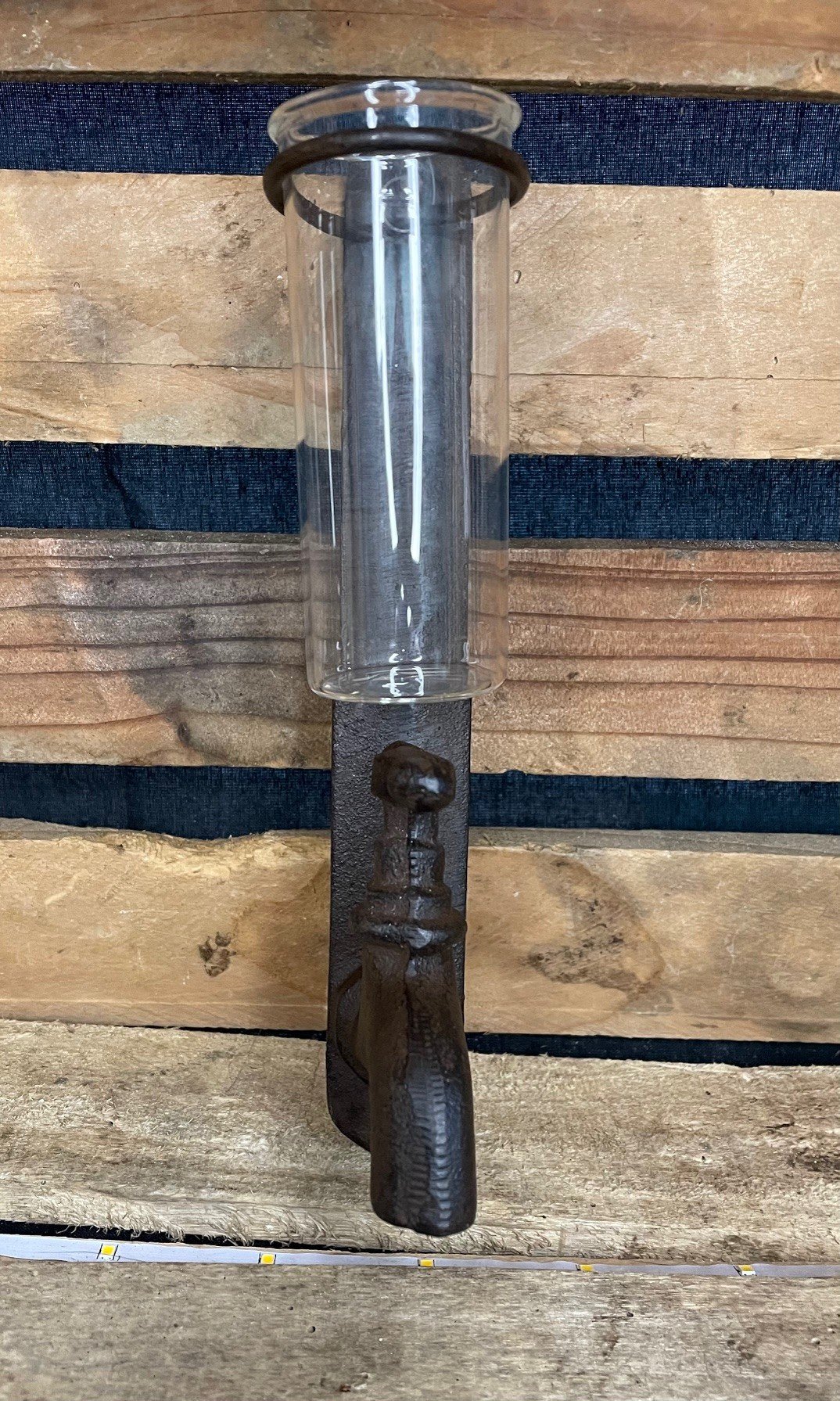 Pluviomètre robinet vintage métal verre – Image 2