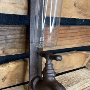 Pluviomètre robinet vintage métal verre