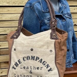 Sac à main cuir toile vintage Compagny modèle 3