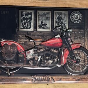 Plaque métal déco relief moto vintage